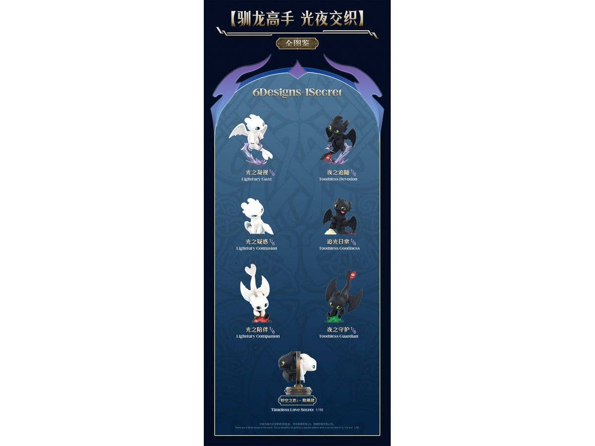 Blindbox How to Train Your Dragon Intertwined Light & Night Series: 1Box (6pcs)