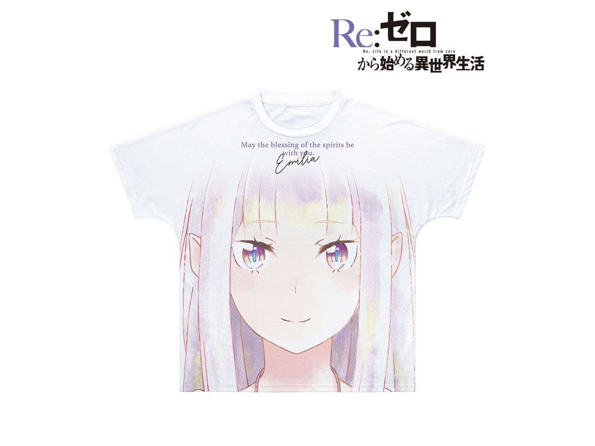 Re:Zero - Starting Life in Another World: Emilia Ani-Art aqua label Full Graphic T-Shirt Unisex (Size/XXL)