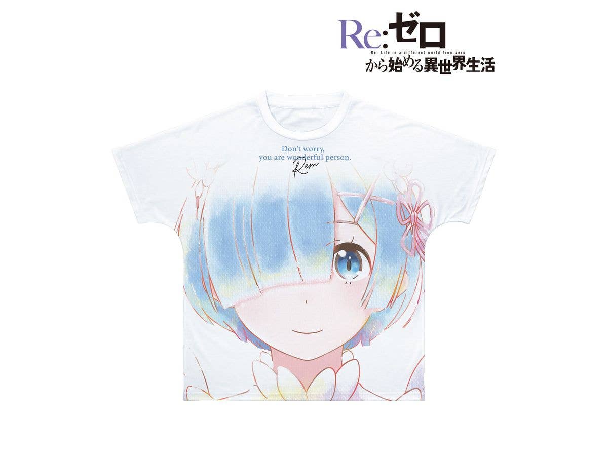 Re:Zero - Starting Life in Another World: Rem Ani-Art aqua label Full Graphic T-Shirt Unisex (Size/XXL)