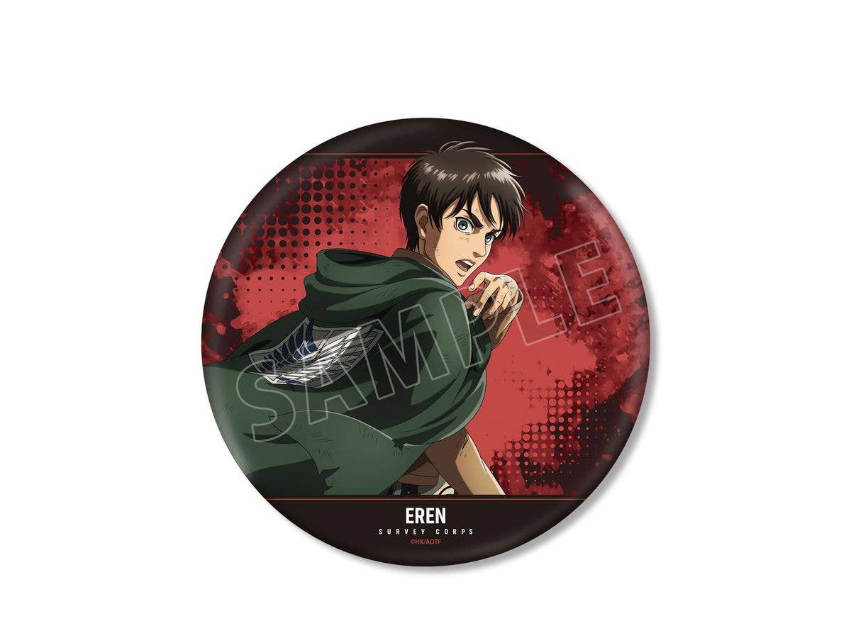 TV Anime Attack on Titan: Newly Drawn Fighting Back Ver. Vol. 2 Big Can Badge (Eren)