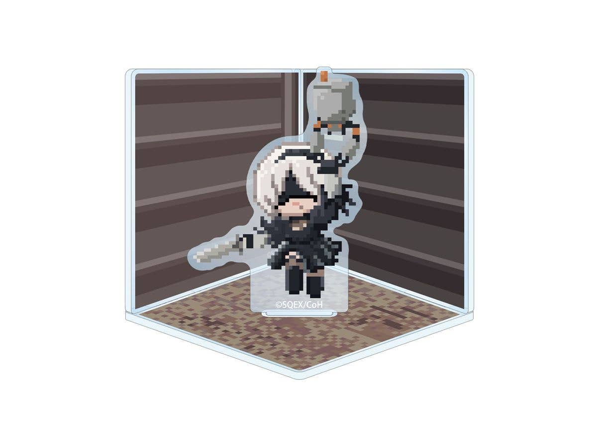 Anime NieR:Automata Ver1.1a: 2B DOT DOT Cube-style Diorama Acrylic Stand