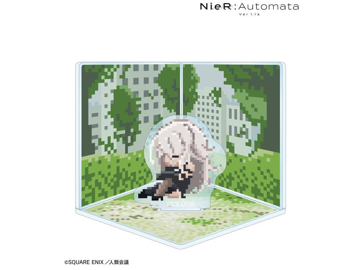 Anime NieR:Automata Ver1.1a: A2 DOT DOT Cube-style Diorama Acrylic Stand