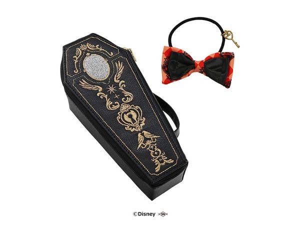 Disney Twisted Wonderland Coffin-shaped Accessory Pouch & Ribbon Hair Tie - Heartslabyul Dorm