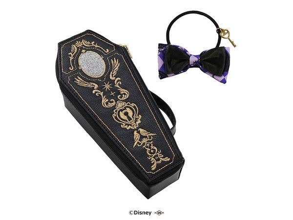 Disney Twisted Wonderland Coffin-shaped Accessory Pouch & Ribbon Hair Tie - Pomefiore Dorm
