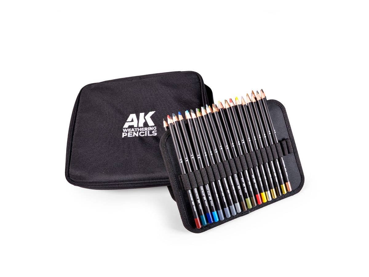 Weathering Pencils Full Range Cloth Case with a Zipper