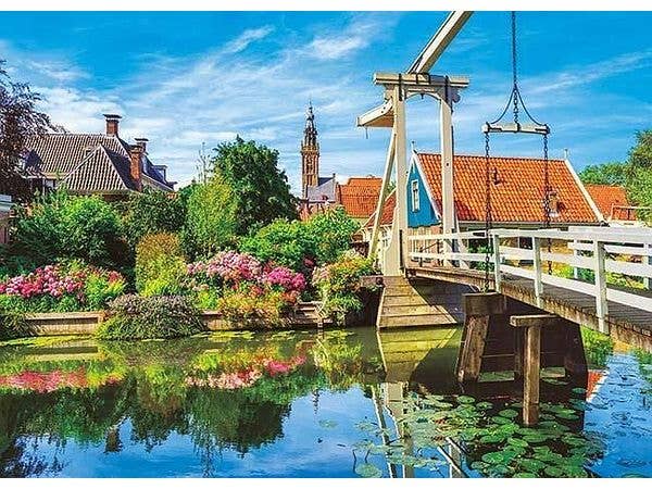 Jigsaw Puzzle: World Landscapes Flowering Dutch Drawbridge 500pcs (53 x 38cm)