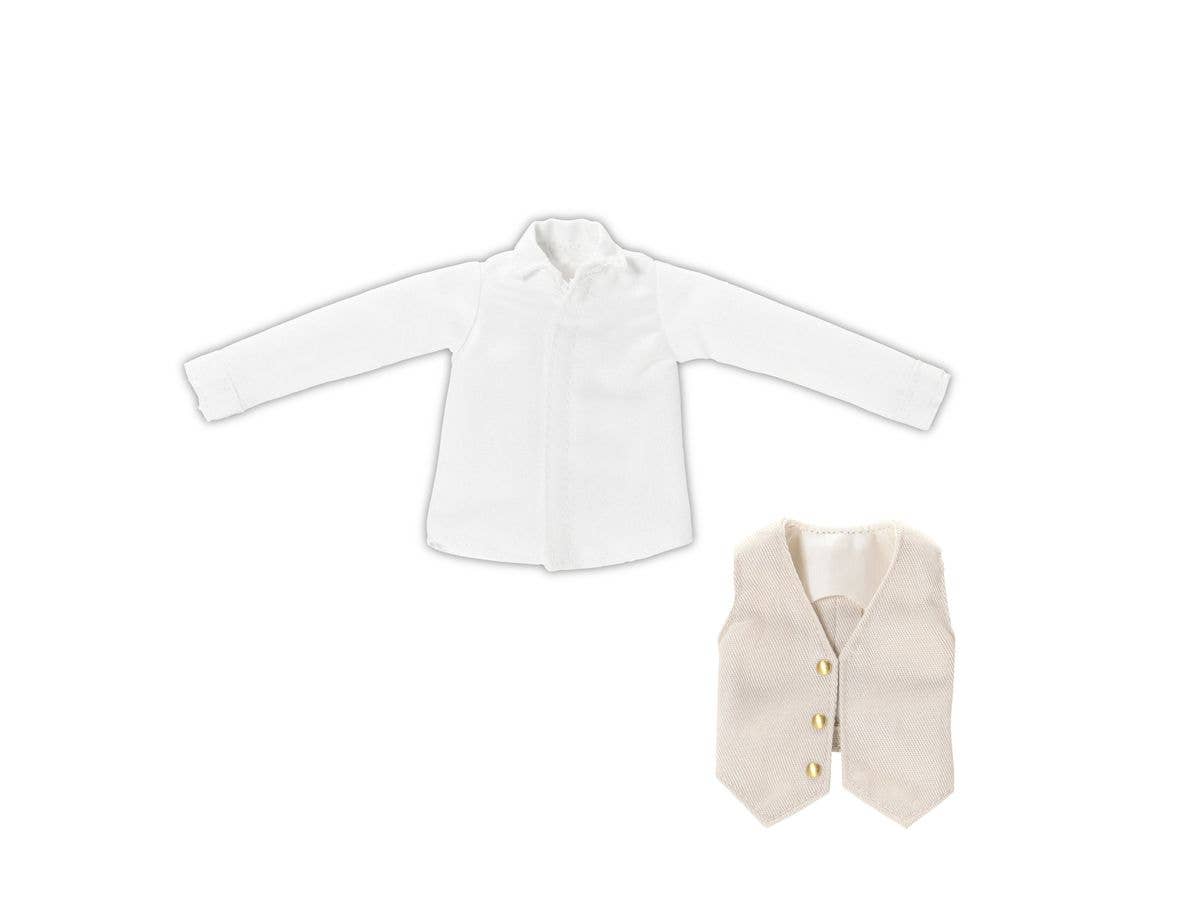 PNXS Shirt & Gilet Set Beige x White
