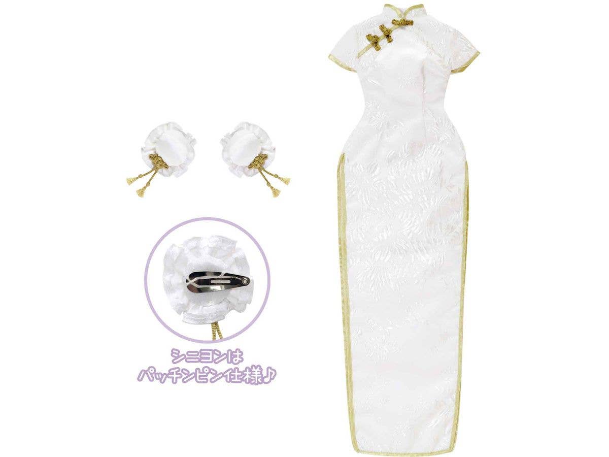 AZO2 Classical Chinese Dress & Chignon set White