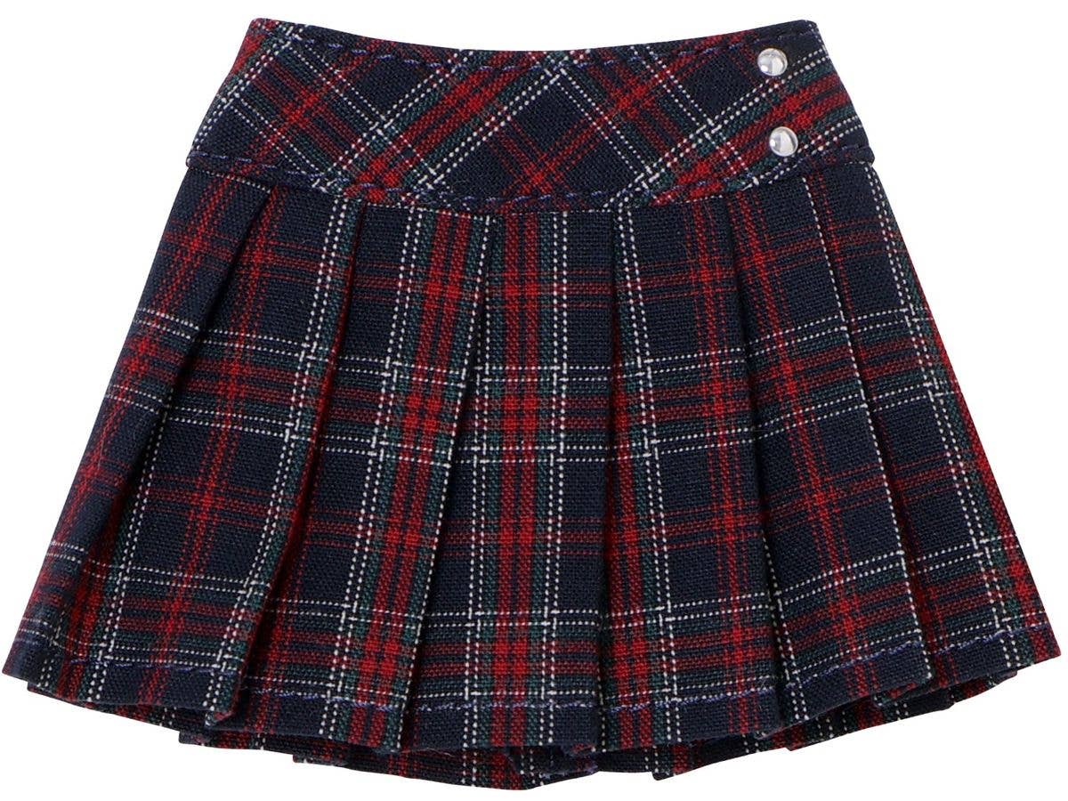 PNS Side Button Pleated Skirt III Navy Check