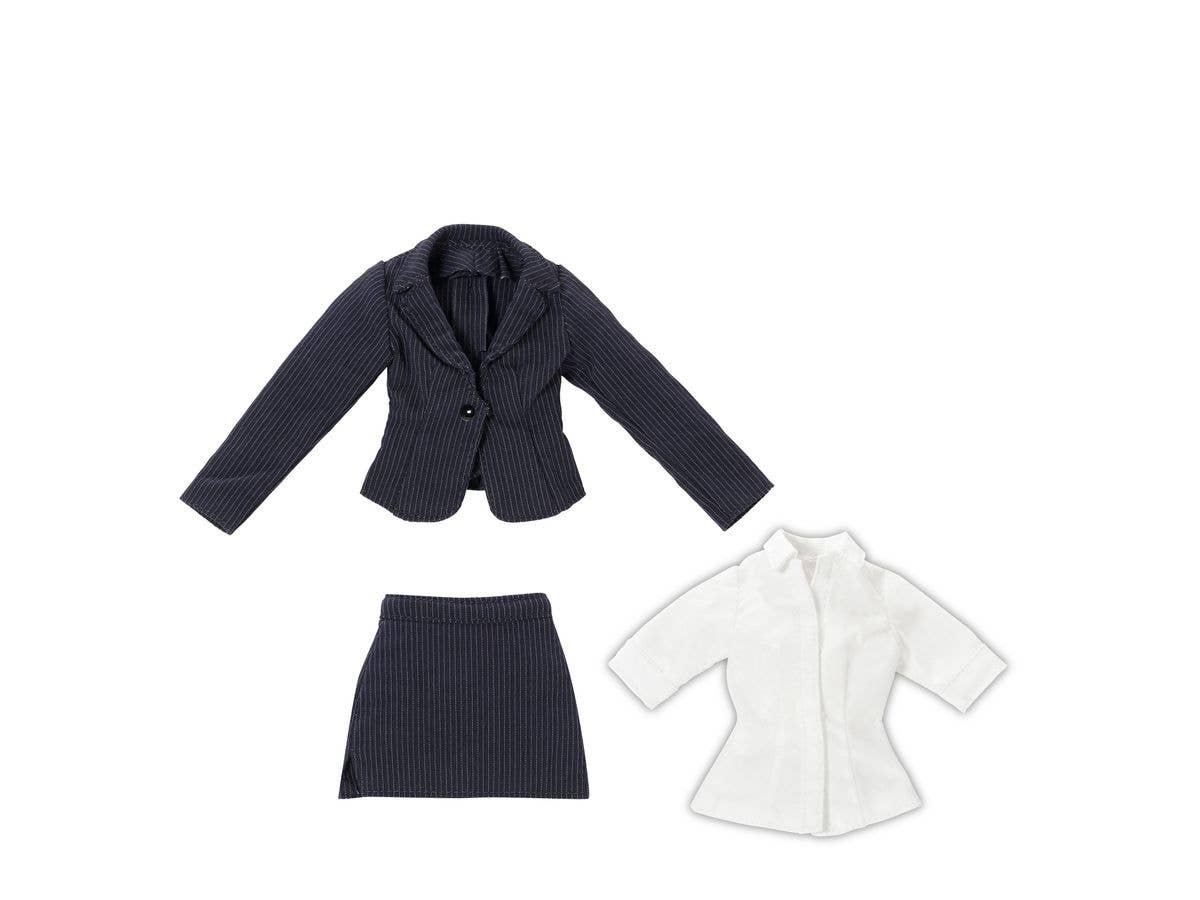Q'z Tight Mini Suit Set Navy Stripes x White