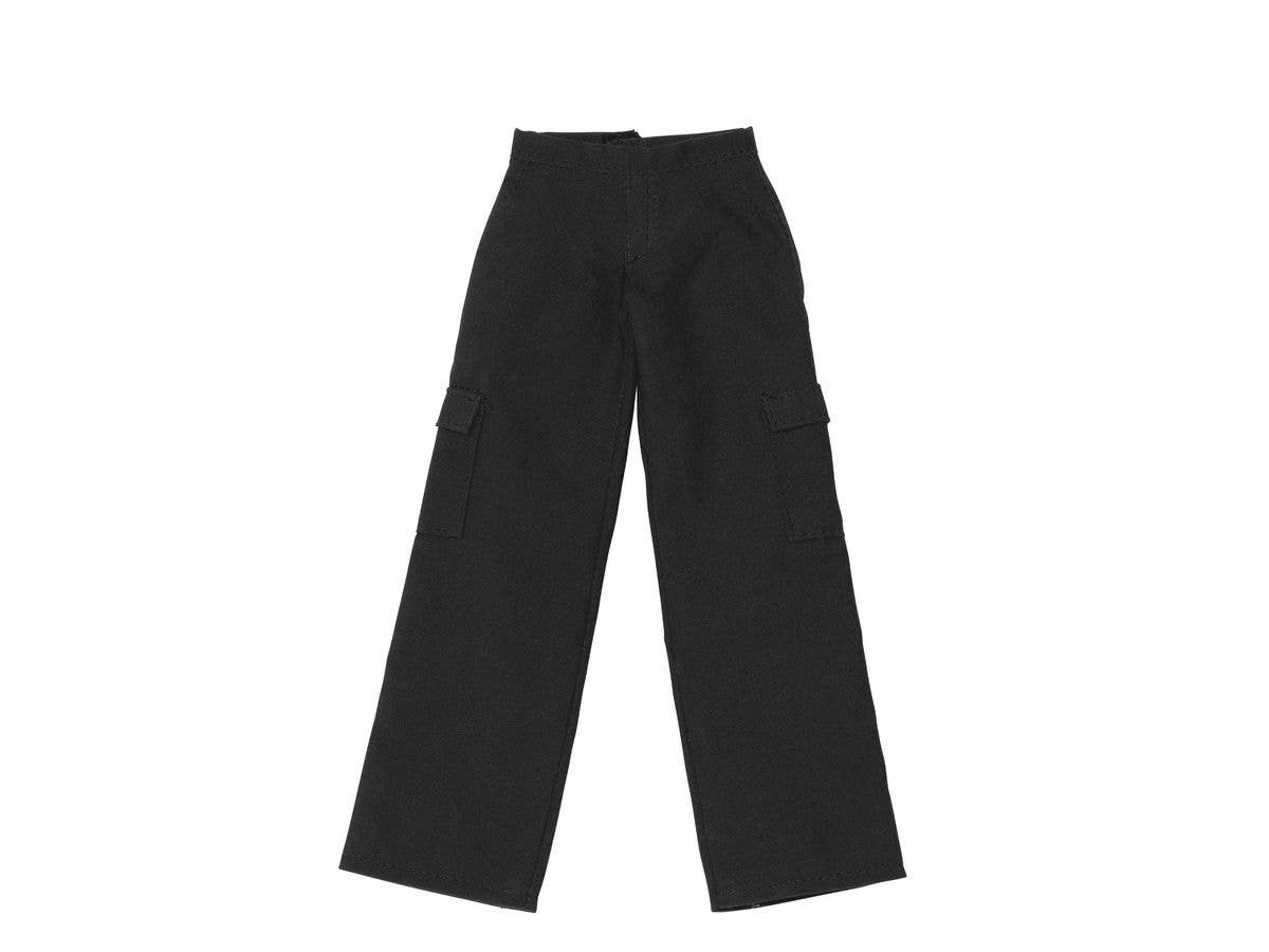 Q'z Straight Cargo Pants Black