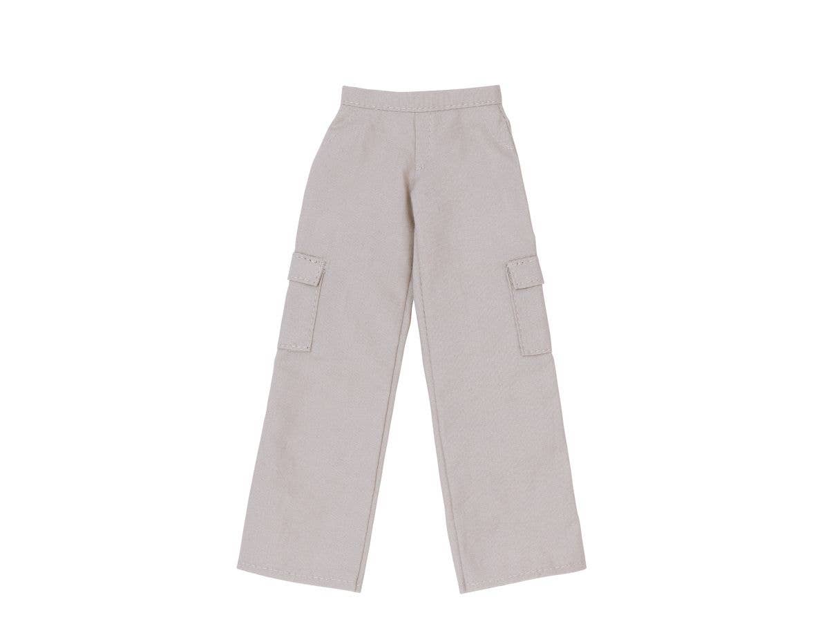 Q'z Straight Cargo Pants Greige