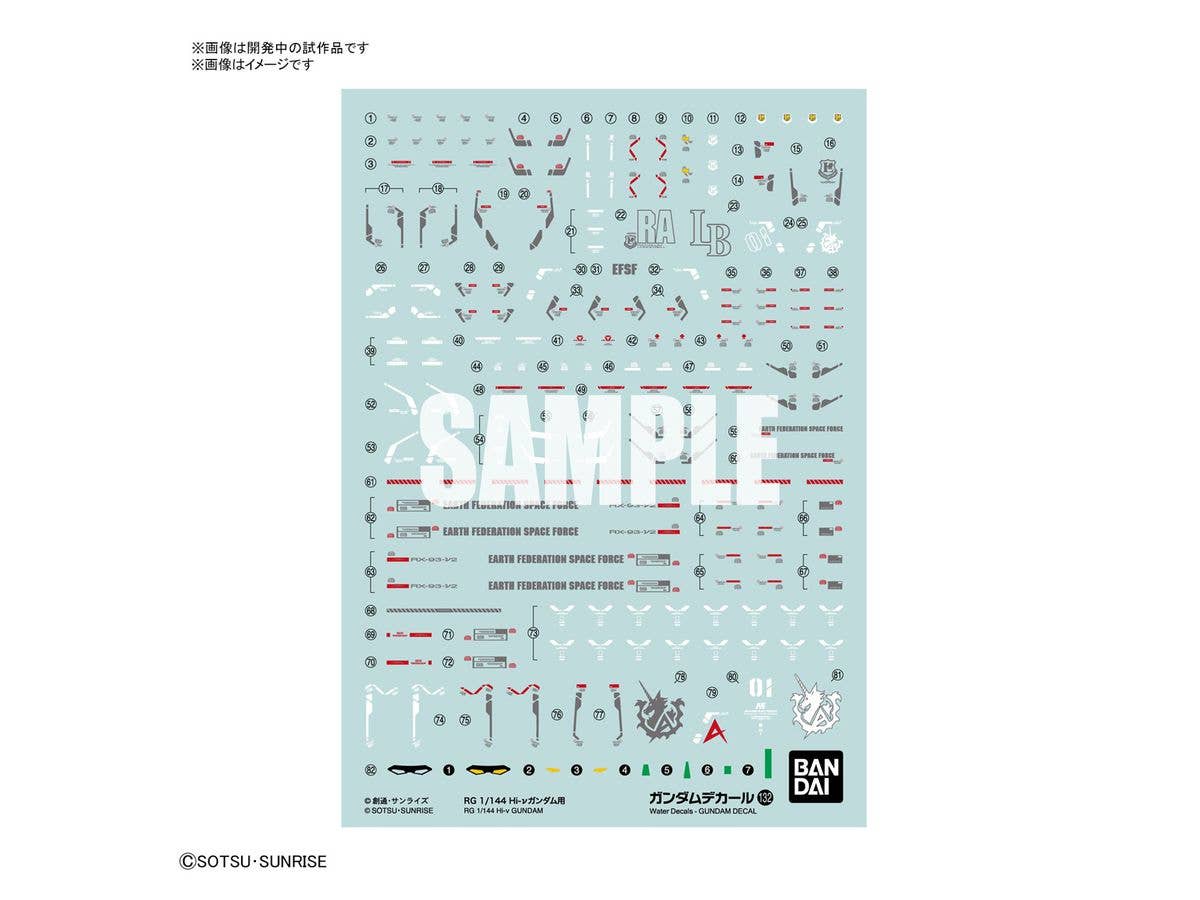 Gundam Decal No.132 for RG Hi-Nu Gundam