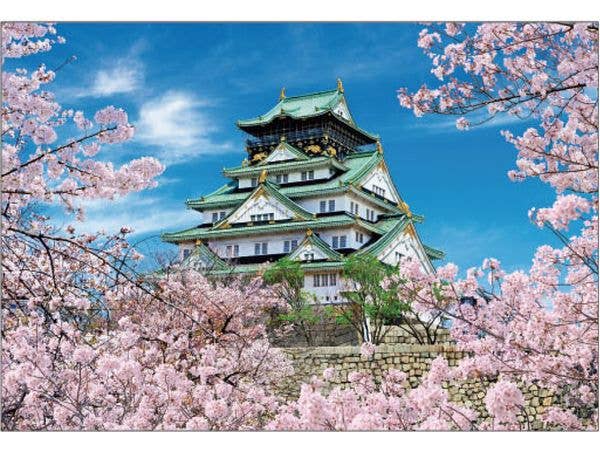 Jigsaw Puzzle Landscapes of Japan (Cherry Blossoms): Osaka Castle Cherry Blossom Scenery 300pcs (38 x 26cm)