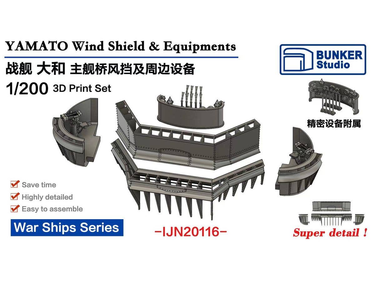IJN Battleship YAMATO Wind Shield & Equipments