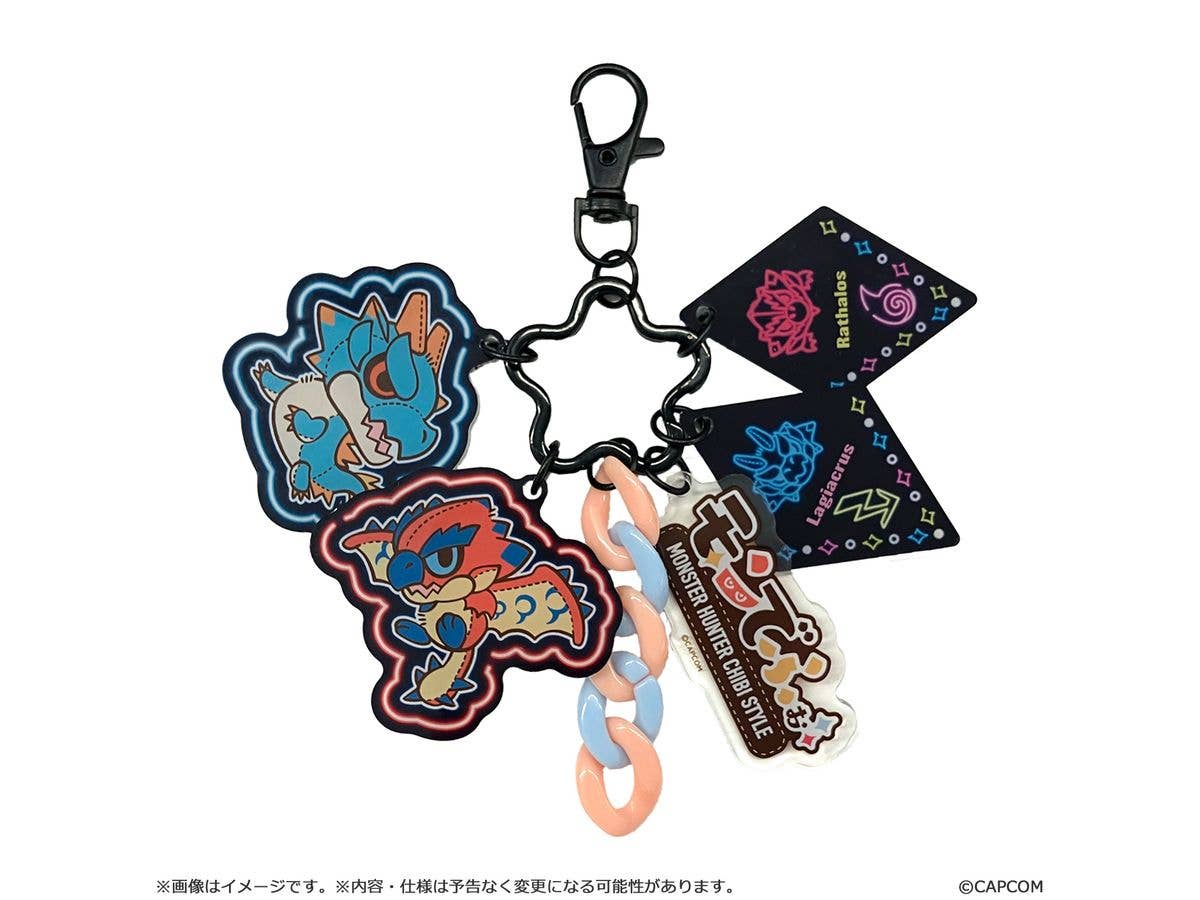 Monster Hunter Mondefo Jarajara Acrylic Keychain Rathalos & Lagiacrus