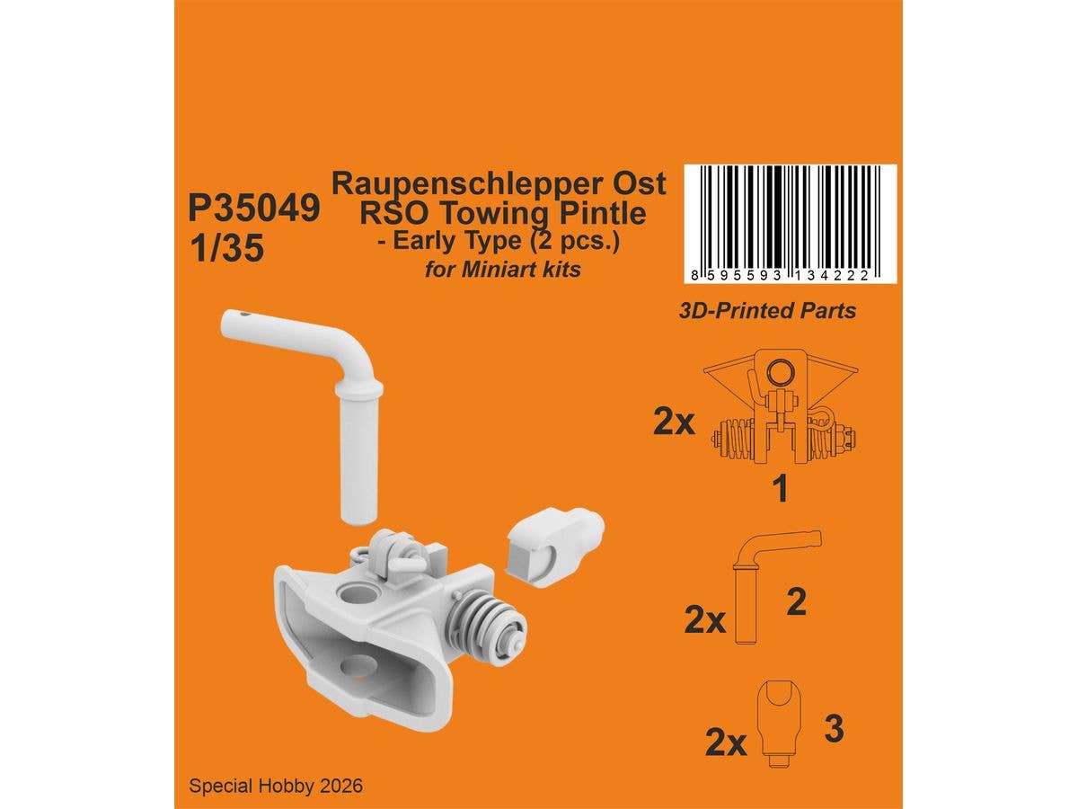 Raupenschlepper Ost RSO Towing Pintle - Early Type (2 pcs.) / for Miniart kits