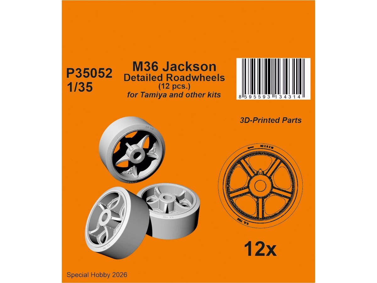 M36 Jackson Detailed Roadwheels (12 pcs.) / for Tamiya and other kits