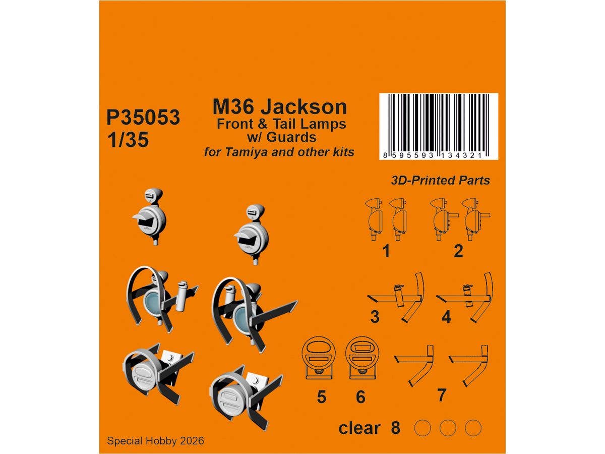 M36 Jackson Front Headlights w/ Guards / for Tamiya and other kits