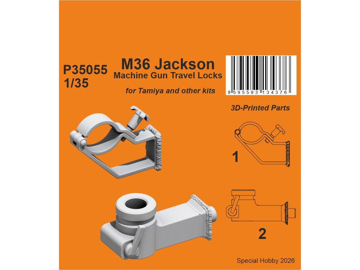 M36 Jackson Machine Gun Travel Locks / for Tamiya and other kits