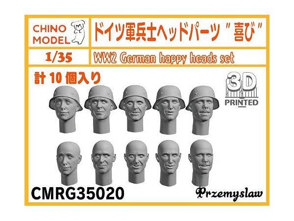 German Soldier Head Parts Happy