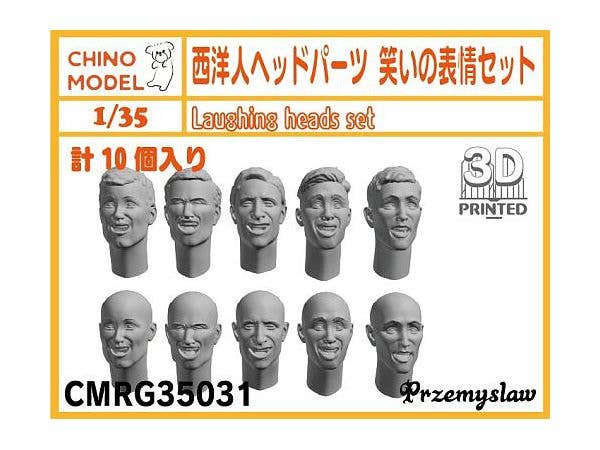Caucasian Head Parts Laughing Expression Set