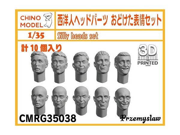 Caucasian Head Parts Playful / Silly Expression Set
