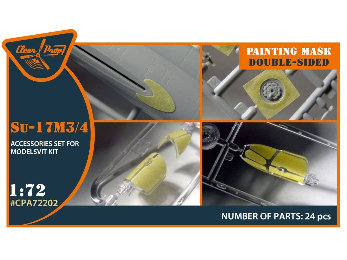 Su-17M3/4 double-sided painting mask on yellow kabuki paper for Modelsvit kit
