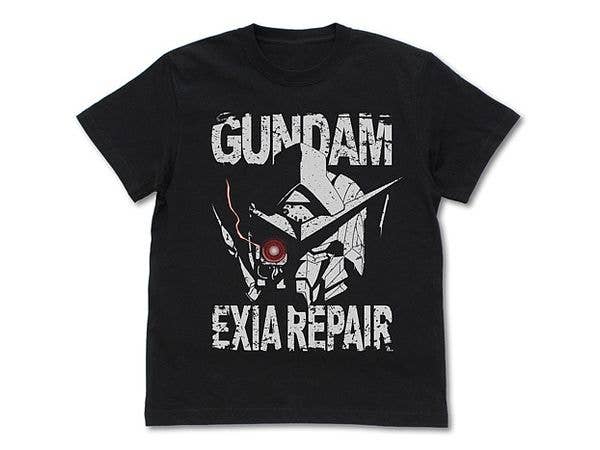 Mobile Suit Gundam 00: Gundam Exia Repair Head T-Shirt / Black-Xl