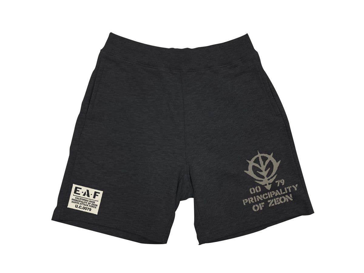 Mobile Suit Gundam: Zeon Earth Army Sweat Half Pants / Black-Xl