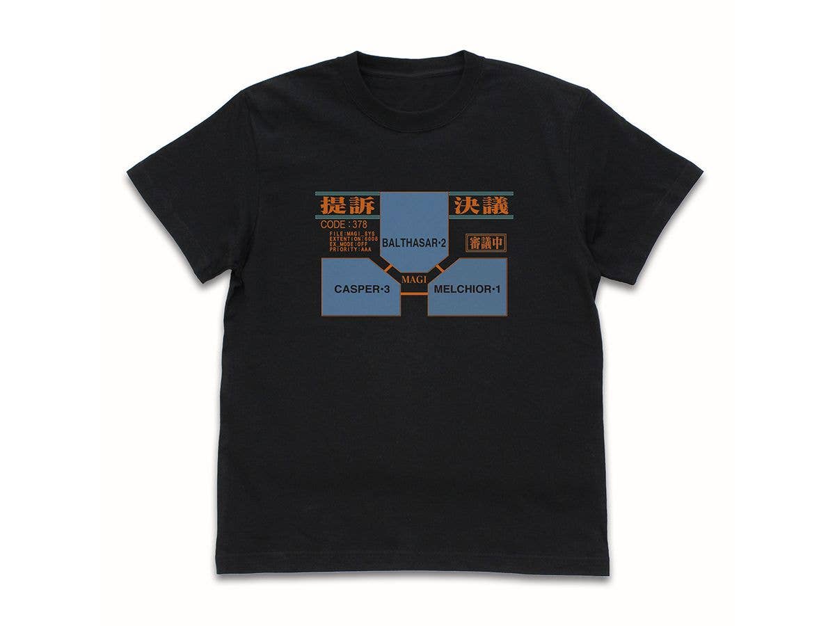 Evangelion: Neon Genesis Evangelion Magi System T-Shirt / Black-XL