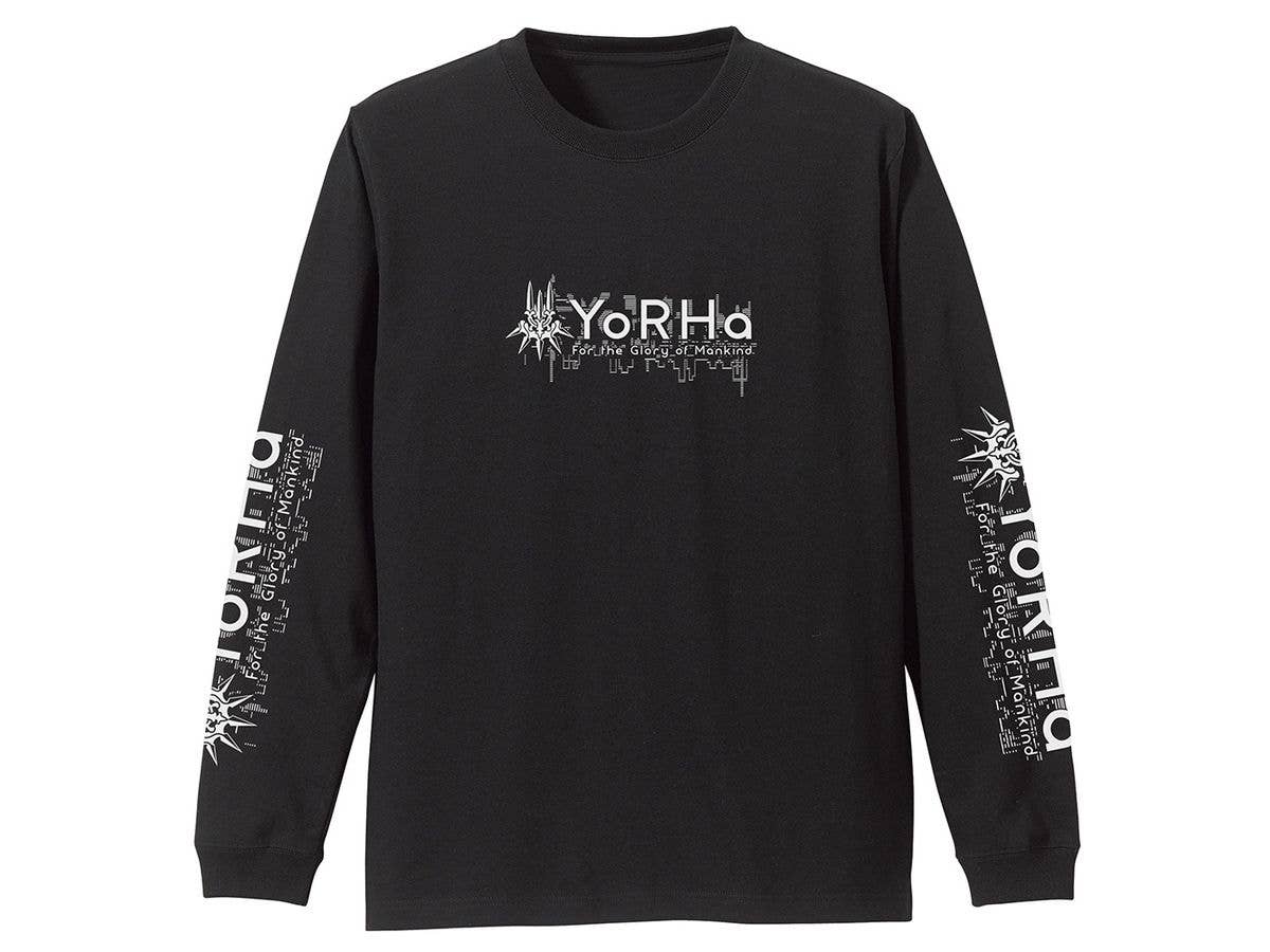 Nier:Automata Ver1.1A: Yorha Unit Ribbed Long Sleeve T-Shirt / Black-M
