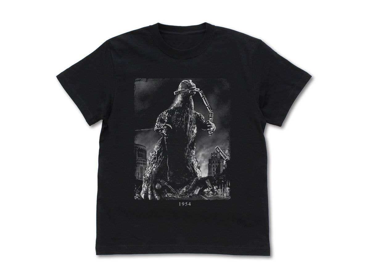 Godzilla: Godzilla Biting a Train (1954) T-Shirt / BLACK-M