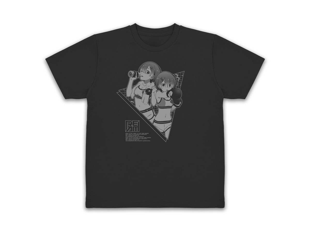Re:Zero - Starting Life in Another World: Ram & Rem Dry T-Shirt Exercise Ver. / BLACK-S