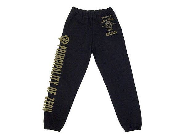 Mobile Suit Gundam: Zeon Mobile Assault Force Sweatpants / Black-L