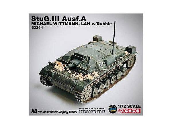 WWII German Army Sturmgeschutz III Ausf.A 1st SS Panzer Division LAH Michael Wittmann's vehicle covered in rubble, finished product