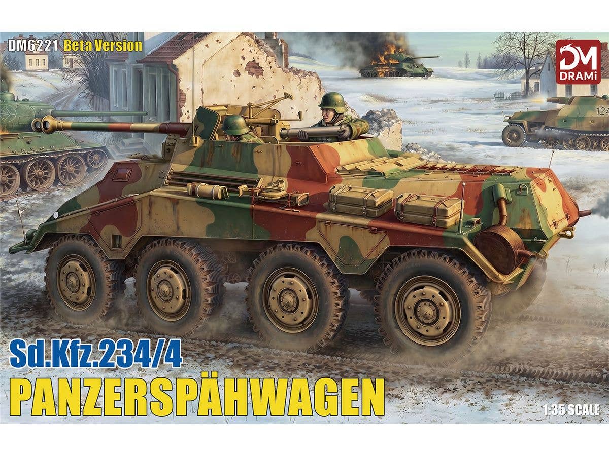 WW.II German Sd.Kfz.234/4 Pakwagen w/Metal Barrel & Photo-Etched Parts