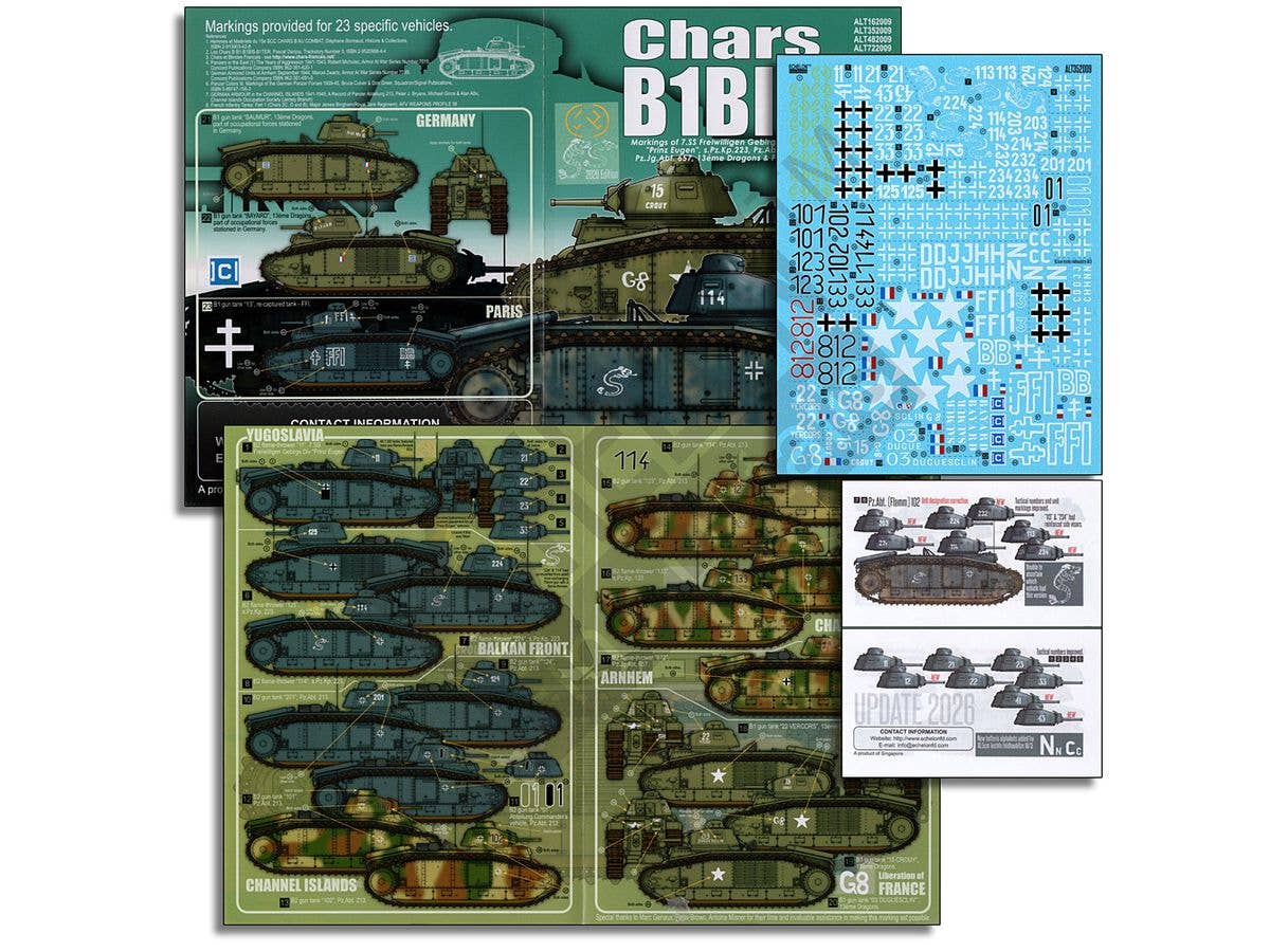 B1 Bis Tanks - 7.SS s.Pz.Kp. 223 Pz.Abt. 213 Pz.Jg.Abt 657 13eme Dragons & FFI
