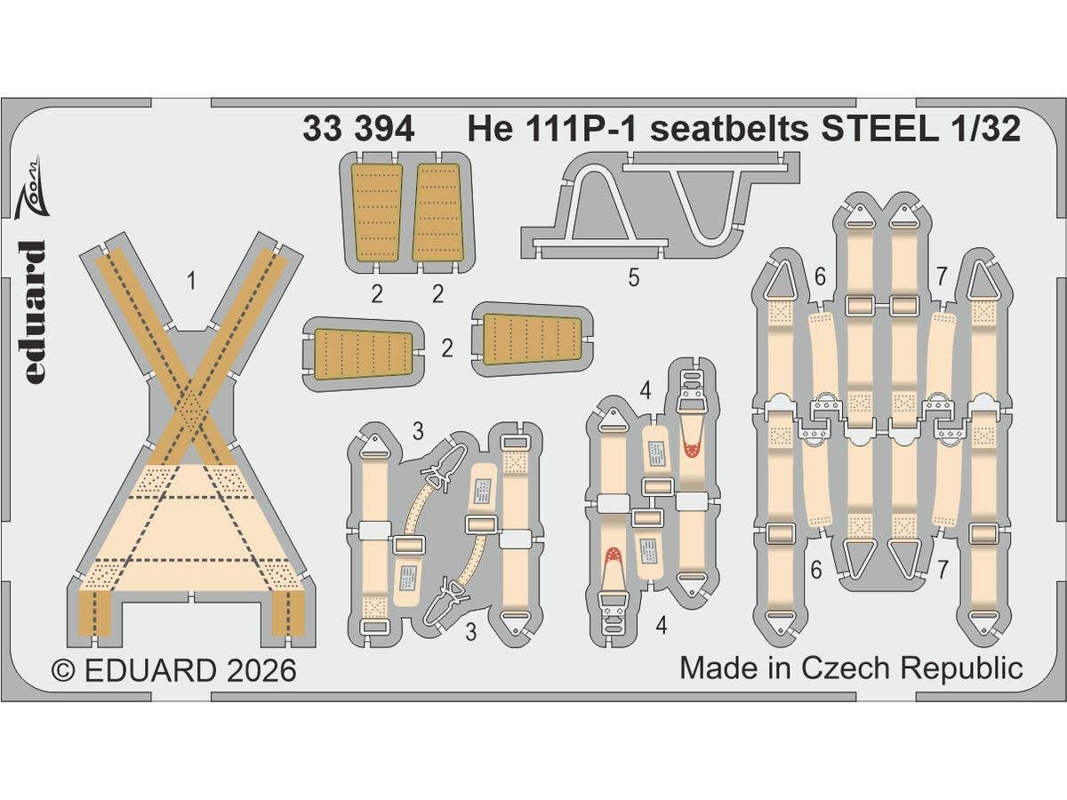 He 111P-1 seatbelts STEEL (for REVELL)