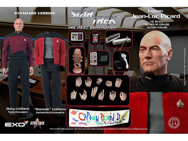 Hyperrealistic Action Figure Star Trek: The New Stars Captain Jean-Luc Picard Fleet Uniform (Deluxe Version)
