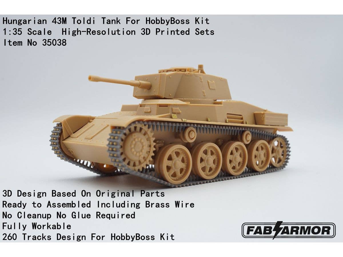 Hungarian 43M Toldi Tank Tracks For HobbyBoss Kit