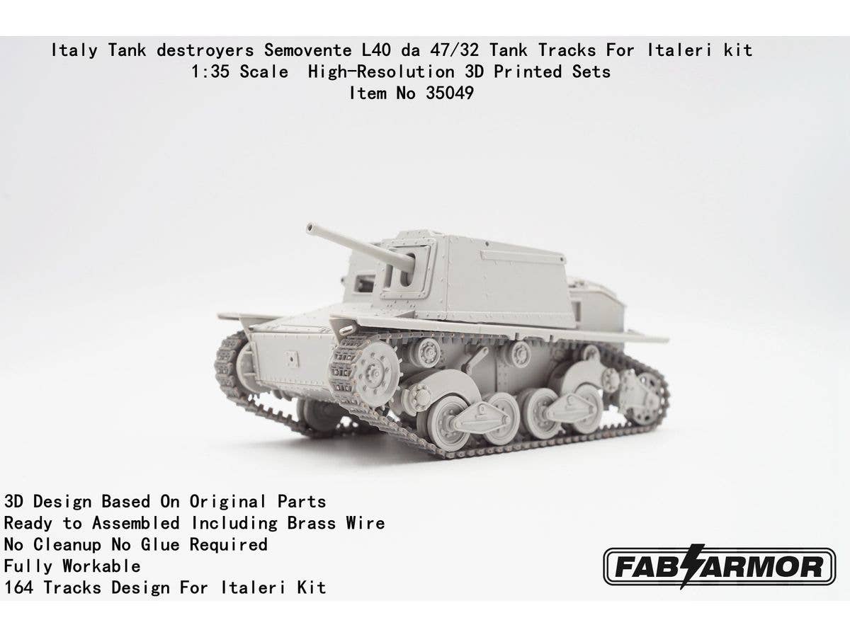 Italy Tank destroyers Semovente L40 da 47/32 Tank Tracks For Italeri kit