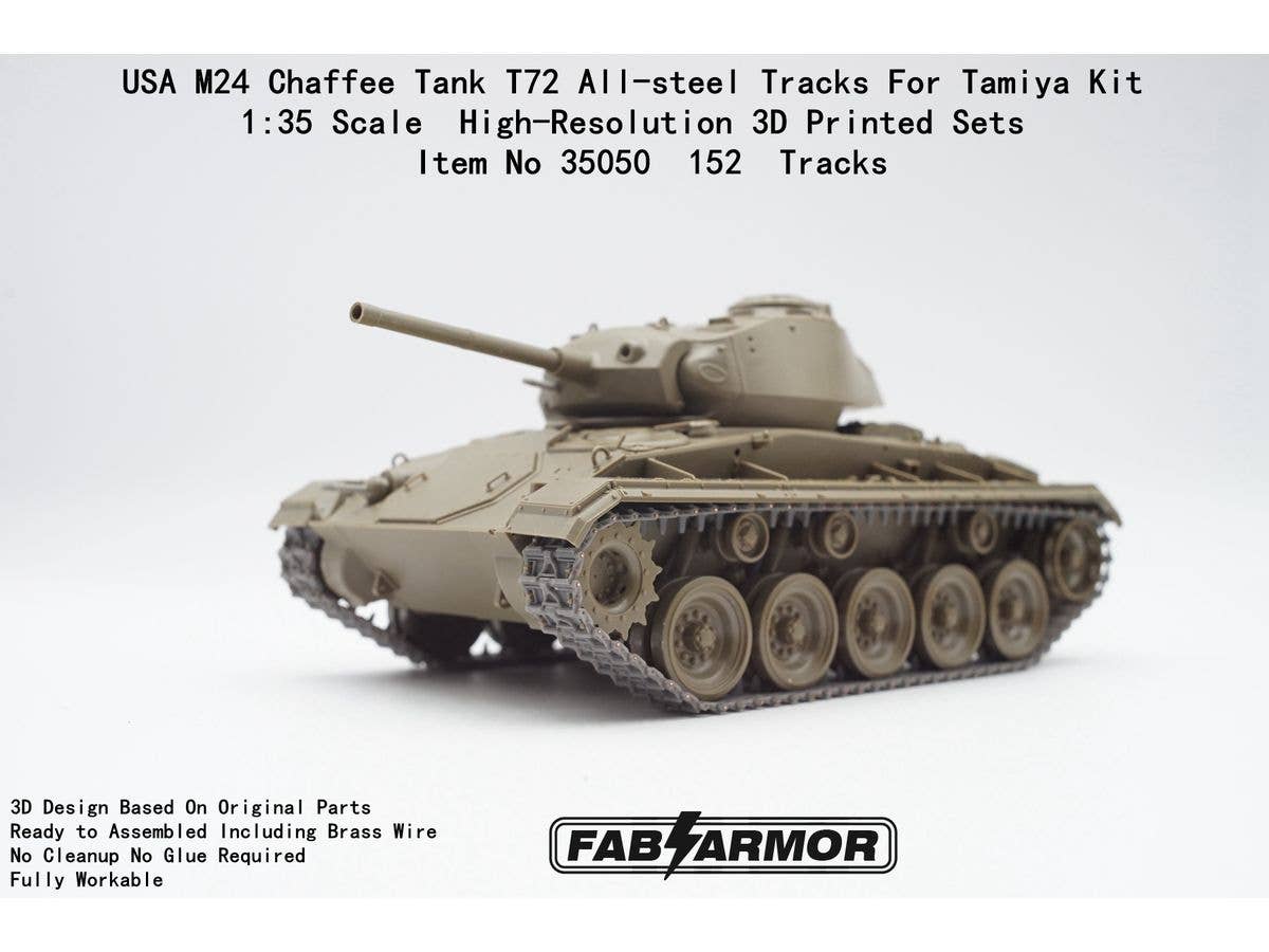 USA M24 Chaffee Tank T72 All-steel Tracks For Tamiya Kit