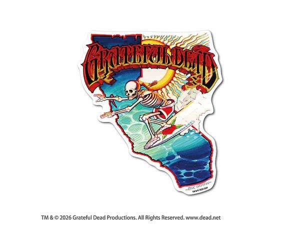 GFD-029 GRATEFUL DEAD Big Size Sticker Surfing Skeleton