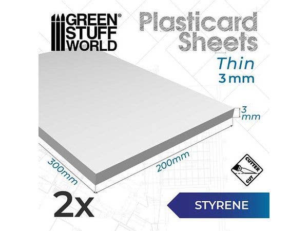 Styrene Sheets 3mm Pack x 2