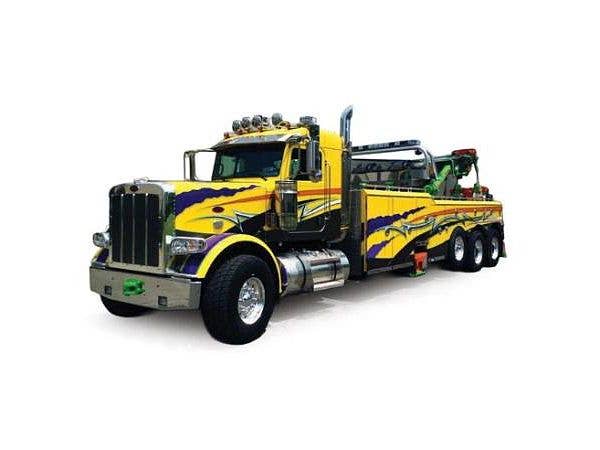 Peterbilt 359 Tow Truck, 1980, Yellow/Purple