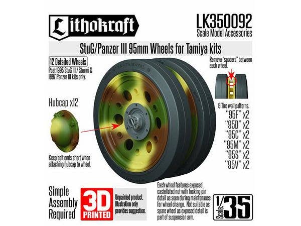 Panzer III 95mm Wheels for Tamiya kits
