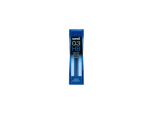 Uni Nano Dia Mechanical Pencil Refill 0.3mm HB (15pcs)