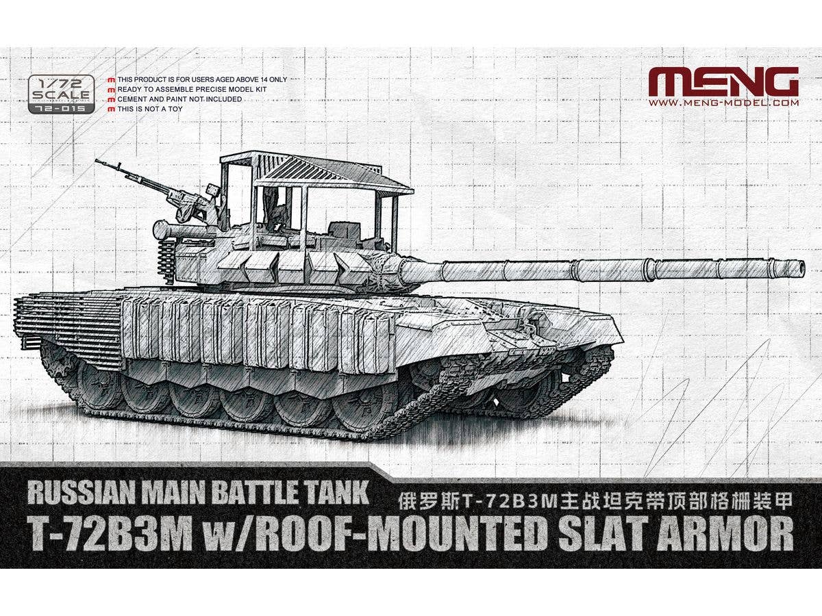 Russian Main Battle Tank T-72B3M w/Roof-Mounted Slat Armor