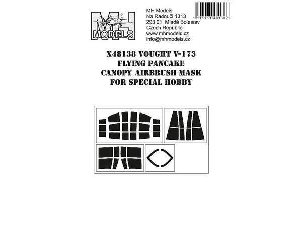Vought V-173 Flying Pancake canopy airbrush mask, for Special Hobby